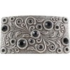 BELTINGER Belt Buckle Black Flowers 4.0 cm | Buckle Interchangeable