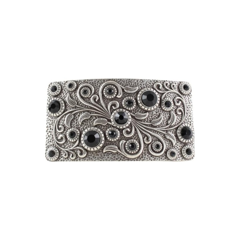 BELTINGER Belt Buckle Black Flowers 4.0 cm | Buckle Interchangeable