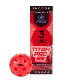 PIXA Titan Pro 26 Indoor Pickleball Ball - USAPA Approved, New Enhanced Durability, Consistent Bounce – Rally Red 3 Pack
