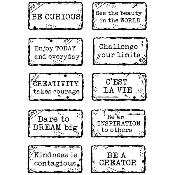 Woodware Francoise Collection-Clear Stamp-Junk Labels, 4 x 6 inches