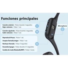 Auriculares Deportivos De Natacin De Conduccin sea Ipx8 Audifonos Negro Audifonos De Conduccion Osea                                                  