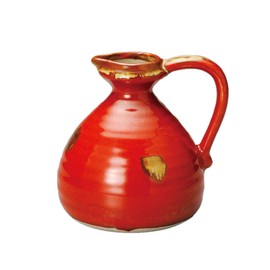 Mino Ware 36408314 Tokuri Commercial Use, Made in Japan, 4.1 x 4.7 inches (10.5 x 12 cm), 19.7 fl oz (550 cc), Red Hand Sake Bottle No. 3