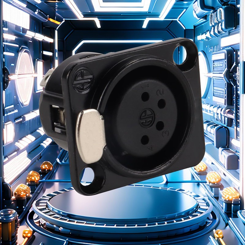 Enwye 4 XLR 4 Pin Female Panel Mount Sockets Suitable