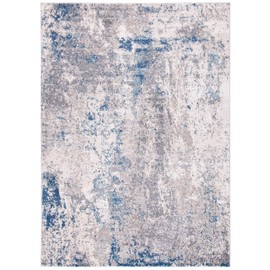 SAFAVIEH Aston Collection ASN718F Modern Abstract Non-Shedding Living Room Bedroom Dining Home Office Area Rug, 8' x 10', Grey / Navy