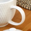 White Jewel Teapot 1 Litre Ceramic Geometric Diamond Glossy Coffee