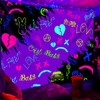 PSYHILAR Lil Peep Tapestry Blacklight, Rapper UV Flag Black Light