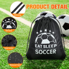 Reginary 24 Pieces Soccer Drawstring Bag Soccer Party Favors Soccer Bag Soccer Team Gifts Gym Drawstring Bags Sport Pack Cinch Sack for Kids Youth Adults