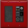 RiteAV Cat7 Coax HDMI Phone Toslink USB-C Wall Plate - Brush [Red/Black]