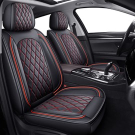 MIROZO Front Seat Covers,2PCS Car Seat Covers Red Waterproof Seat Protector Automotive Vehicle Cushion Cover Universal Fit for Most Sedan, Truck and SUV for Sentra Altima Maxima (Black and Red)