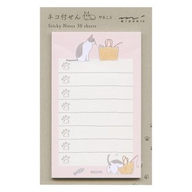 Midori 19092006 Sticky Notes Sticky Notes Sticky Paper Doing Cat Pattern Pink