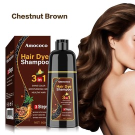 Amococo-Hair dye Shampoo,Quick hair dye,hair care,Fruity aroma-Black & Brown-3-In-1 Color–Plant extracts-Long Lasting–Haircare Oil Fragrance Cleansing:_Brown【Old style】