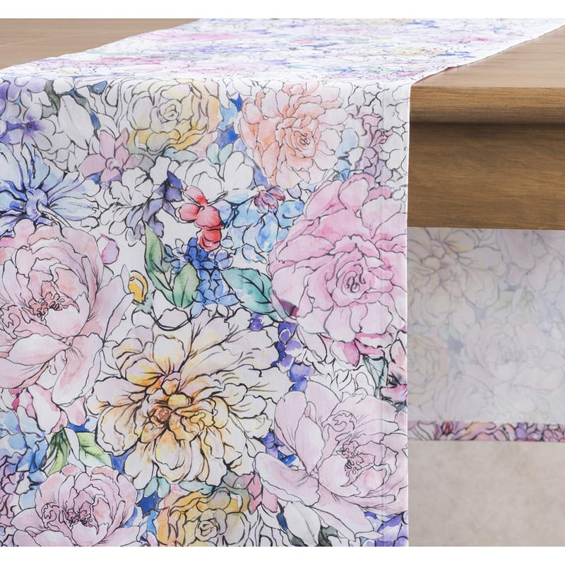 Maison d' Hermine Spring/Summer Table Runner, 100% Cotton, Decorative, Washable