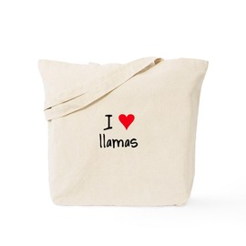 CafePress I LOVE Llamas Tote Bag Reusable Natural Beige Canvas Shopping Bag