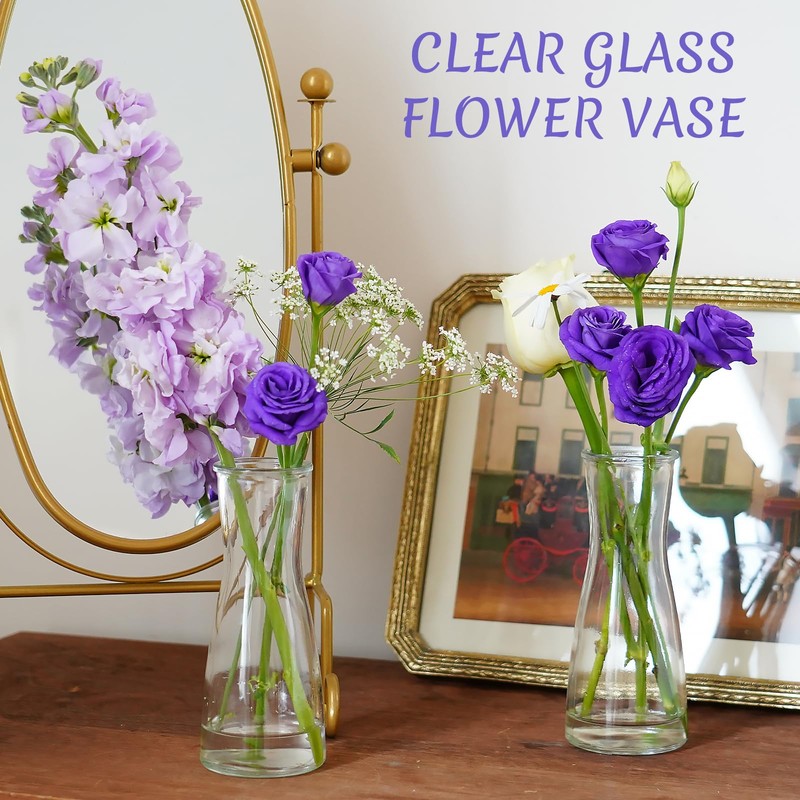 35 PCS Glass Bud Vases for Centerpieces, 5.5" Clear Small