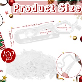 CXLHO Christmas Light Clips All in One Clips 100Pack, Universal Gutter and Shingle Clip Hooks for Hanging C7, C9 and Mini Lights, Outdoor Xmas Holiday Light Hanger Clips Outside, No Tools Required