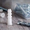 Ribbed Plastic Drywall Anchor Kit with Screws and Masonry Drill