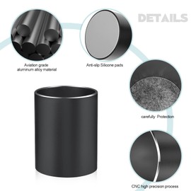 Dopaka Pen Holder Pencil Holder for Desk, Metal pen pots for desk, Makeup Brush Holder, pencil cup, pen organizer for desk, for Office, School, Home, and Kids 3.9×3.14inch (Black)