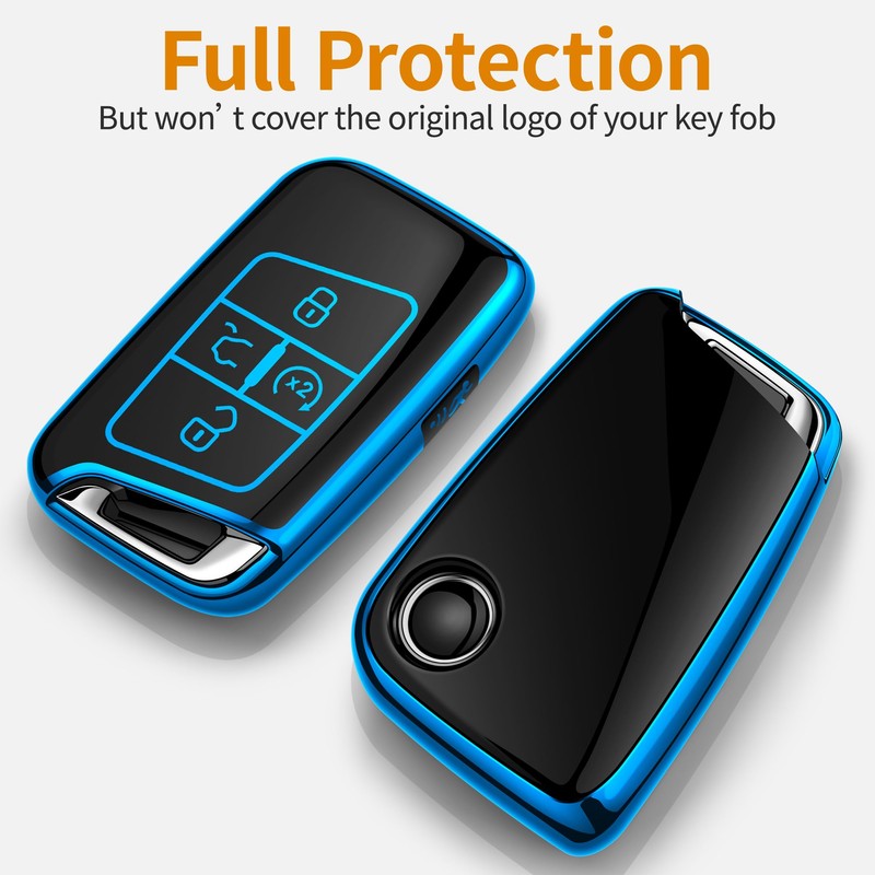 Sindeda for Volkswagen Key Fob Cover with Keychain Soft Full