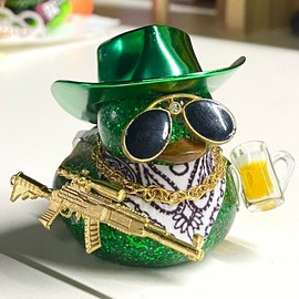 Patito Vaquero(need to assemble)-cowboy rubber duck: cool cartoon car Duck Decoration ,jeep ducking,1 Piece:_style figure8