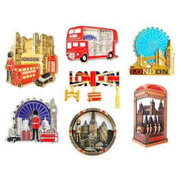 Best Mix of London Icons Design Set of 7 Metal Fridge Magnets