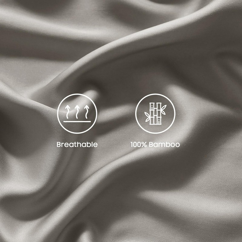 Wake In Cloud - 100% Bamboo Fitted Sheet Set, 3