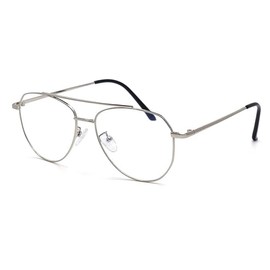 Fairydot Opticals Zero Power Blue Light Blocking Glasses Classic Aviator Metal Frame Eyeglasses Anti Blue Ray for Computer Game Glasses (3134-s-blu)