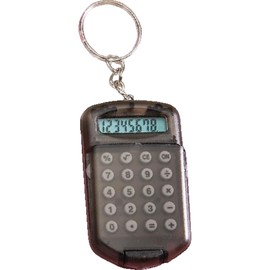 Plus Nao Mini Calculator Key Ring Calculator Calculator Small Translucent Clear Skeleton Portable 8 Digit Carry On Sentence, Black