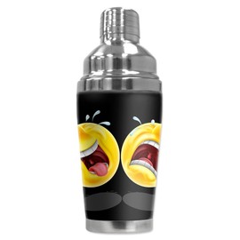Mugzie 16 Ounce Stainless Steel Cocktail Shaker with Insulated Wetsuit Cover - Laugh & Cry