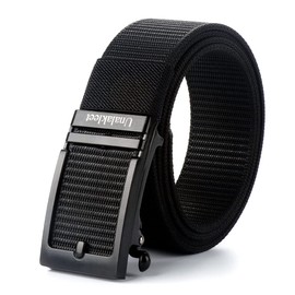 Unalakleet Men's Belt-Breathable Nylon Webbing Fully Adjustable Casual Belt Strap (Black)