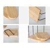 2 Pcs Natural Bamboo Bookend Large Capacity Office Book Ends
