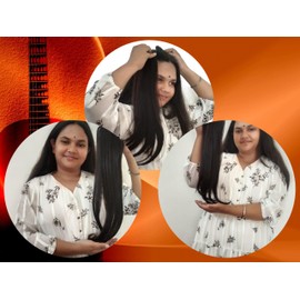 One-Clip Invisible Hair Patch for Women, Seamless Clip in Human Hair Extensions, Ultra Thin Invisible Clip On Hair Extensions for Fine Thin Hair Women (Light Brown, 12 Inches)