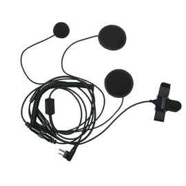 TDYU Full Face Motorcycle Bike Helmet Earpiece Headset with Mic Ptt Compatible for Motorola CP200 CP200D CP185 CLS1410 CLS1110 BPR40 DTR410 PR400 RMU2040 Walkie Talkie Two Way Radio