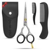 FABINOC® 5" Beard and Moustache Scissors with Comb & Pouch