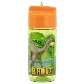 OM SUPPLIES Dinosaur Characters Childrens Tritan Reusable Drinking Bottle 430ml - Holiday, Back to School Lunch Kids BPA free Plastic (Dinosaur)