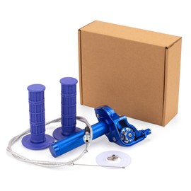 XINGWU Mini Bike Throttle Kit Universal 7/8" 22mm CNC Quick Action Twist Throttle with Cable Throttle Assembly for CRF KLX SSR TTR 50cc-250cc Dirt Pit Bike Mini Bike ATV Motorcycle (Blue)