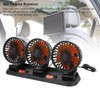 Three Head Car Fan 2 Speed Adjustable 360 Degree Rotation