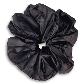 Celestial Silk Mulberry Silk Scrunchies for Hair (Oversized, Black)