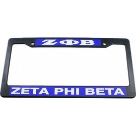 Cultural Exchange Zeta Phi Beta Text Decal Plastic License Plate Frame [Black - Car/Truck]