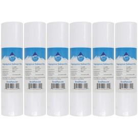 6-Pack Replacement for OmniFIlter WH5-S-S06 Polypropylene Sediment Filter - Universal 10-inch 5-Micron Cartridge Compatible with OmniFilter WH5-S-S06 Standard Whole House Filter Housing