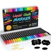 Shuttle Art チョークマーカー ブラックボード用 液体チョークペン 24色セット ペン先付き 粘着ラベル付き カラーブラックボードペン 水で消せる
