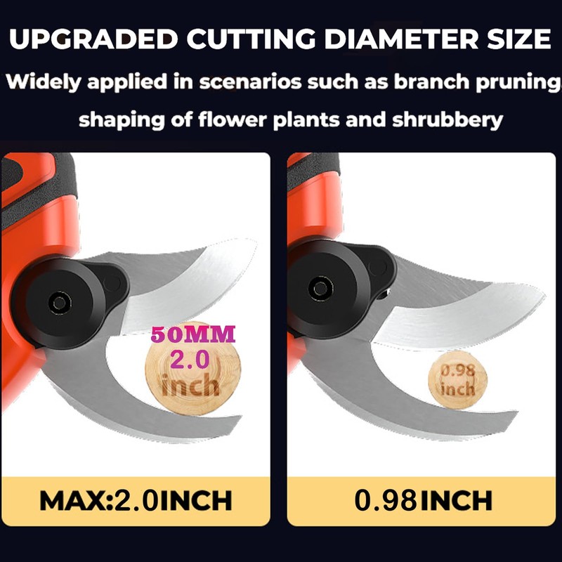 Upgraded Cordless Electric Pruning Shears with LCD Display, Battery Powered