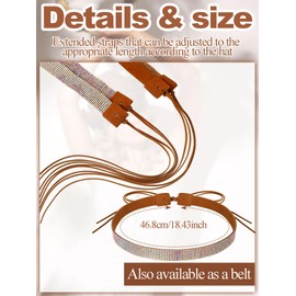 Riceshoot 4 Pcs Bling Rhinestone Hat Band Cowboy Hatband Adjustable Cowgirl Hat Belt Western Style Jewelry for Women Men(Colorful)