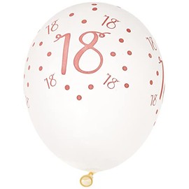 Creative Party Clear Print Birthday Balloons, 6 18th Birthday Balloons, party decorations, premium 18th birthday decorations, RB310