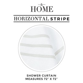 HALL & PERRY Modern Farmhouse Tassel Shower Curtain 100% Cotton Striped Fabric Shower Curtain with Tassels for Bathroom Décor (Taupe 4, 72"x72")