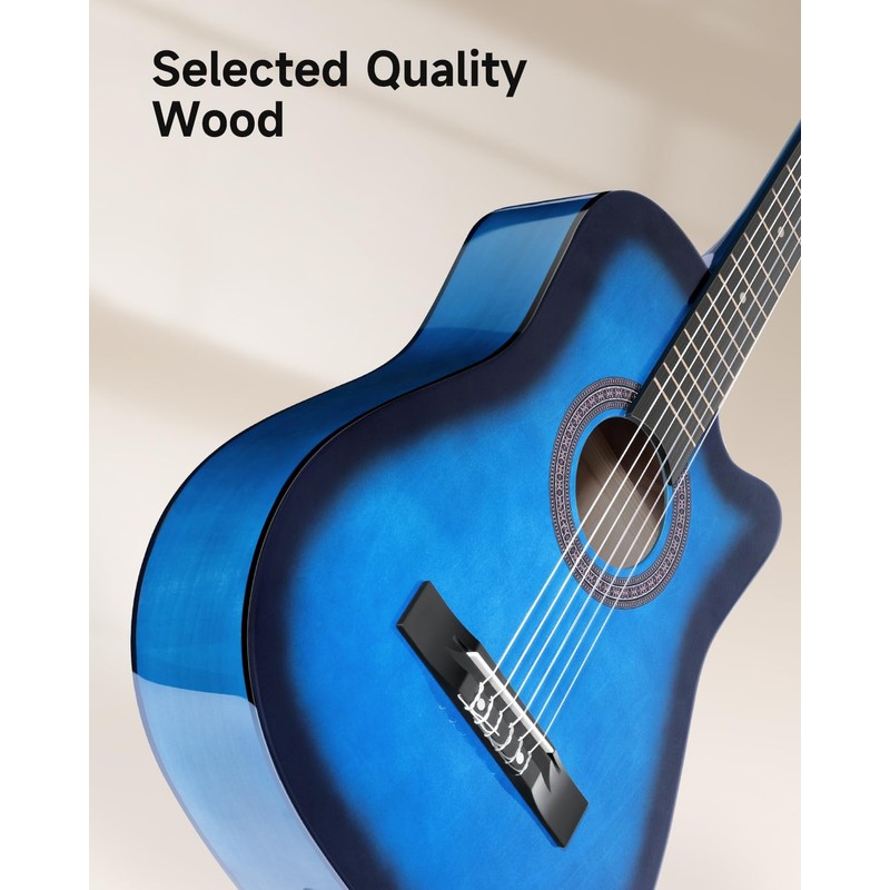 Moukey 38" Acoustic Guitar for Beginners Kids Youth Adult Cutaway