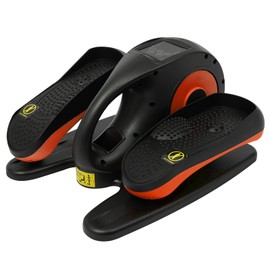 Under Desk Elliptical Machine, 60W Leg Exerciser Seated Pedal Taining Exerciser, 5 Gears Seniors Ellipse Training Equipment, Floor Standing Lower Limb Training Machine for Homes Gyms Offices (Orange)