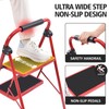 KINGRACK Folding Step Ladder 4 Steps Stool,Heavy-Duty Sturdy Safety Steel