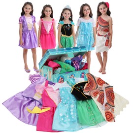 VGOFUN Princess Dresses for Girls - Dress up Clothes Pretend Play for Toddler Girl Christmas Birthday Gift for 3-6 Years
