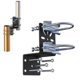 Aimeboost Antenna Mount Anti Vibration Weather-Resistant Heavy Duty Antenna Mast Bracket [ Without The Pole ] for Outdoor Home Antenna Pole Mount Kits + 5 Stainless Steel Screws