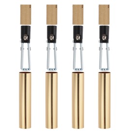 PATIKIL E12 Length Adjustable Candle Bulb Socket, 4 Set Candelabra Base Bulb Holder with 4" Gold Tone Metal Candle Cover Sleeves Cardboard Insulator, Black